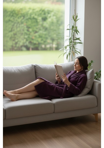 Lumor Şal Yaka Wellsoft Peluş Yumuşak Sabahlık | Mor S/m fırsatları