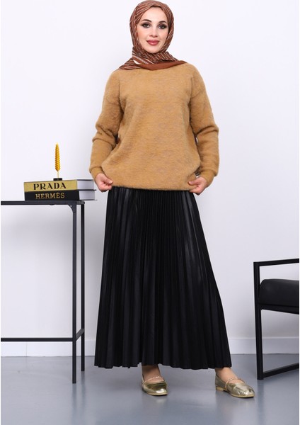 Bisküvi Bisiklet Yaka Angora Yumoş Triko Kazak fiyatları