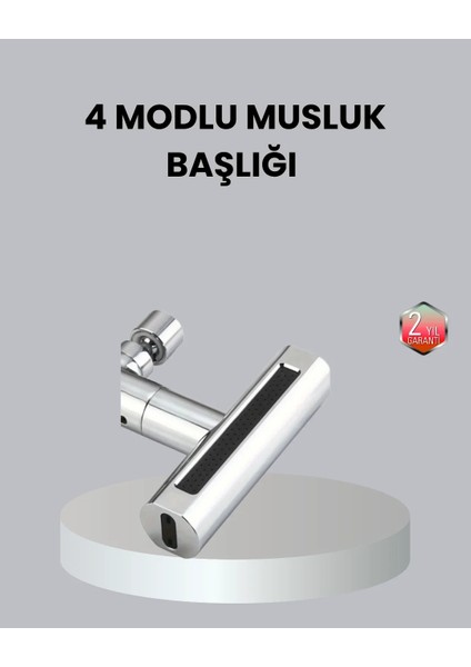 Abs Pirinç Alaşımlı Musluk Başlığı 4 Modlu 360° Dönebilen ve Ekonomik