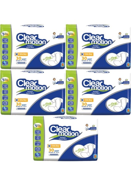 Yetişkin Hasta Bezi Bel Bantlı M - Orta - Medium 150 Adet (5pk*30)