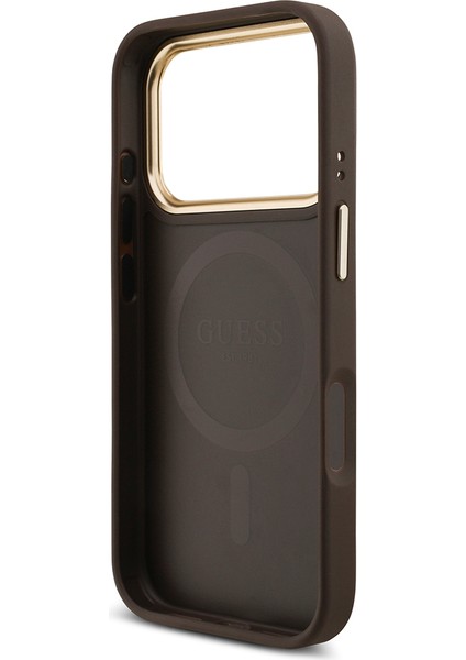 iPhone 17 Pro Uyumlu Kılıf Guess Lisanslı M-Safeli 4g Metal Büyük Logolu Kartlıklı Kapak Kahverengi modelleri