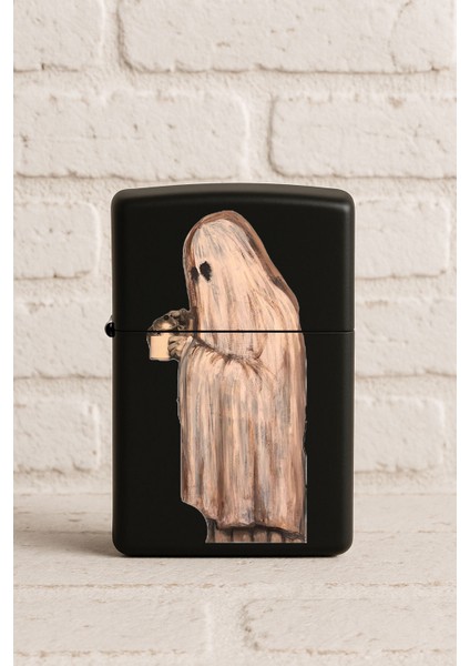 Uv Baskılı Desenli Metal Benzinli Siyah Çakmak Cep Çakmağı - Design Art