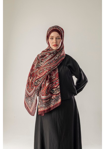 Kor Etnik Desen Kehribar Şal