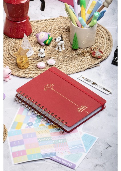 12'li Öğretmenler Günü Akademik Ajanda Hediye Seti - 15X21 cm - Kumaş ve Vegan Deri modelleri