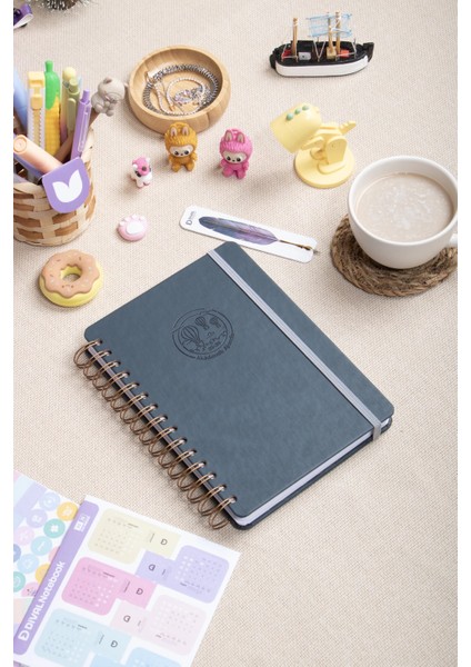 12'li Öğretmenler Günü Akademik Ajanda Hediye Seti - 15X21 cm - Kumaş ve Vegan Deri fırsatları