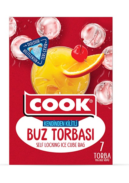 3 Adet Cook Buz Torbası Kendinden Kilitli