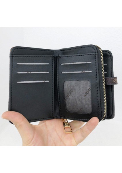 Kahve Armine C01 Baskılı Cüzdan modelleri