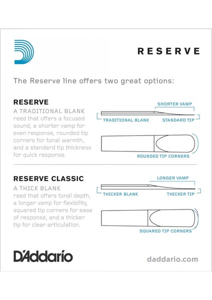 D'addario Woodwinds Reserve DCR1040 Sib Klarnet Kamışı No:4 fiyatları