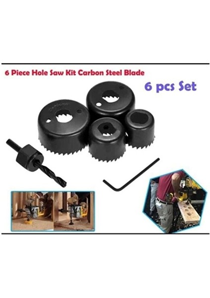 6 Parça Profesyonel Panç Seti Ahşap Kartonpiyer Sunta Alçıpan Delici Testere Seti modelleri