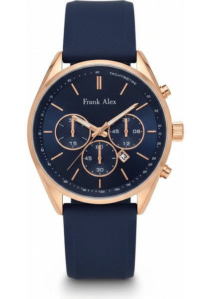 Erkek Kol Saati Bakır Renk, Mavi Kadran - Şık Metal Kordon, 2 Yıl Garantili