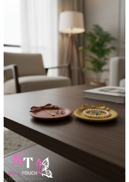 Soft Dekoratif Minimal Tabak (Organizer) Ikili Set