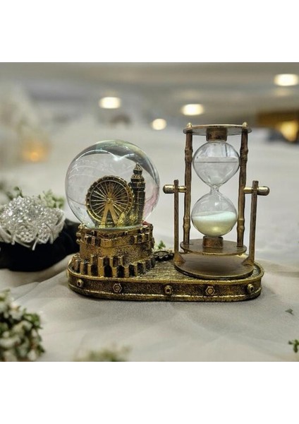 Bıg Beng Saat Kulesi Işıklı Sulu Kar Küreli Kum Saati