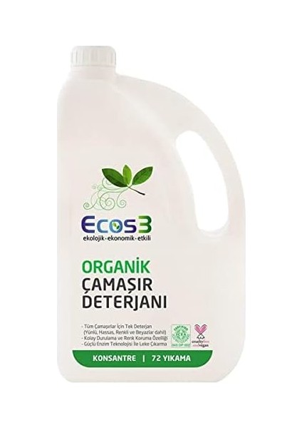 Ecos3 Organik Çamaşir Deterjani (2500 ml - 72 Yıkama) 1 Paket(1 x 2500 Ml)