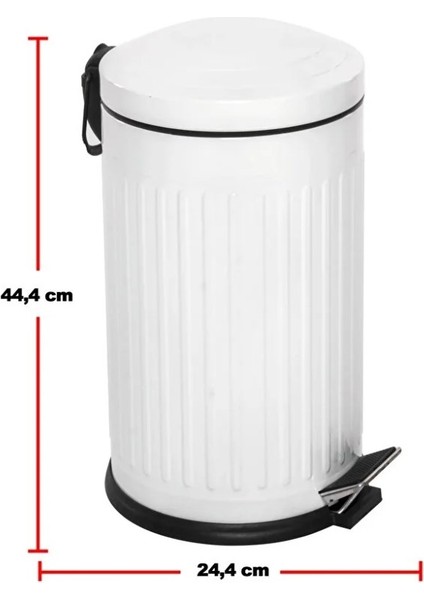 Vintage 16 Lt Yavaş Kapanır Kapaklı Ofis Mutfak Banyo Balkon Çöp Kovası Beyaz indirimleri