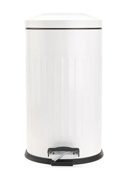 Vintage 16 Lt Yavaş Kapanır Kapaklı Ofis Mutfak Banyo Balkon Çöp Kovası Beyaz