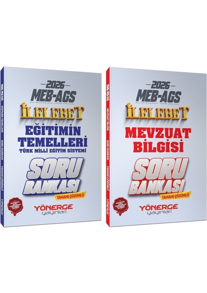 Yönerge 2026 Meb-Ags Eğitimin Temelleri + Mevzuat Bilgisi Ilelebet Soru Bankası 2 Li Set Yönerge Yayınları