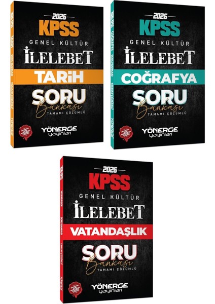 Yönerge 2026 Kpss Tarih + Coğrafya + Vatandaşlık Ilelebet Soru Bankası 3 Lü Set Yönerge Yayınları
