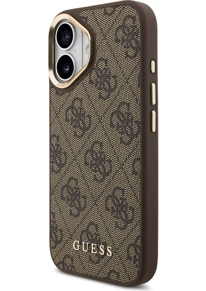 iPhone 17 Uyumlu Kılıf Guess Lisanslı M-Safe Özellikli Askılı ve 4g Logo Kartlıklı Kapak Kahverengi fiyatları