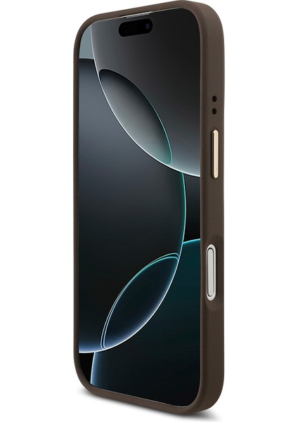 iPhone 17 Uyumlu Kılıf Guess Lisanslı M-Safe Özellikli Askılı ve 4g Logo Kartlıklı Kapak Kahverengi