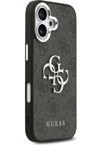 iPhone 17 Kılıf Guess Lisanslı Gümüş Kamera Çerçeveli 4g Desenli Büyük 4g ve Yazı Logolu Kapak Siyah fırsatları