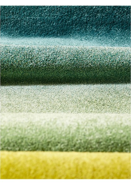 Hotellrum Büyük Halı Mavi Yeşil Sarı 160 x 230 cm Dikdörtgen Uzun Tüylü