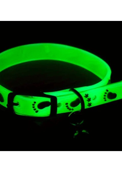 Fosforlu Çıngıraklı Ayarlanabilir Pembe Patili Desenli Kedi Tasması modelleri