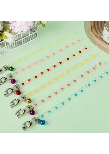 Fosforlu Çıngıraklı Ayarlanabilir Pembe Patili Desenli Kedi Tasması fırsatları