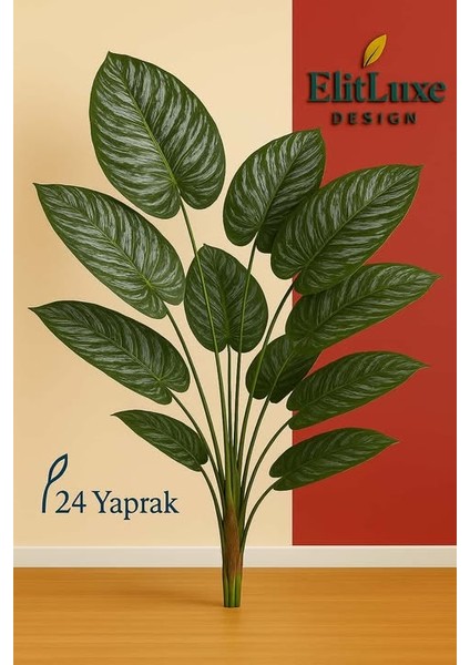 Elitluxe 160 cm 24 Yaprak Yapay Salon Bitkisi – Büyük Dekoratif Yapay Ağaç – Yoğun Yapraklı – Siyah Uzun Premium Saksı fiyatları