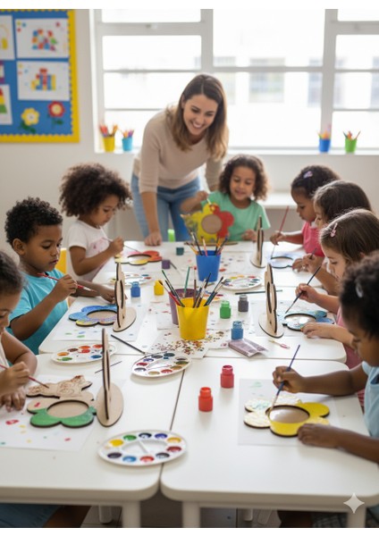 Toplu Baykuş Boyama Etkinlik Seti - Okul, Anaokulu, Kurslar Için Aktivite (50 Adet)