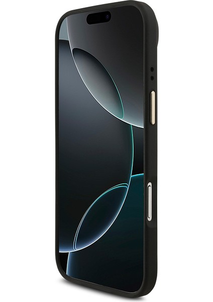 iPhone 17 Air Uyumlu Kılıf Guess Lisanslı M-Safe Özellikli Askılı ve 4g Logo Kartlıklı Kapak Siyah