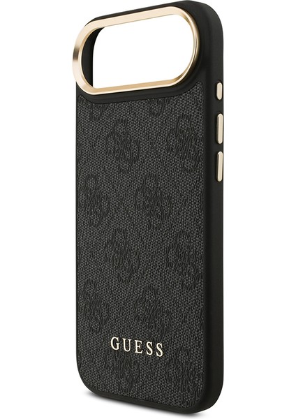 iPhone 17 Air Uyumlu Kılıf Guess Lisanslı M-Safe Özellikli Askılı ve 4g Logo Kartlıklı Kapak Siyah