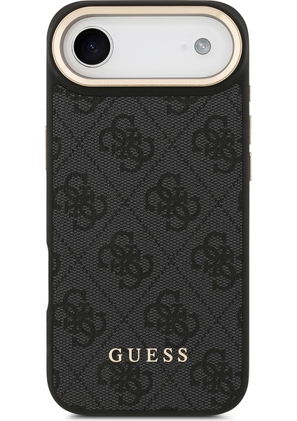 iPhone 17 Air Uyumlu Kılıf Guess Lisanslı M-Safe Özellikli Askılı ve 4g Logo Kartlıklı Kapak Siyah