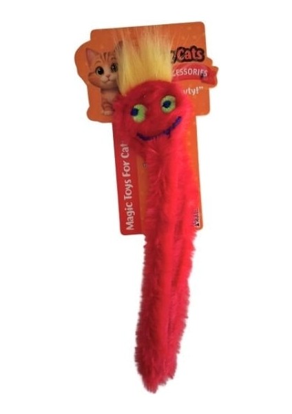 Petzzcats Zobi Matatabi ve Çıngırak Sesli Peluş Kedi Oyuncağı Kırmızı 19X5 cm