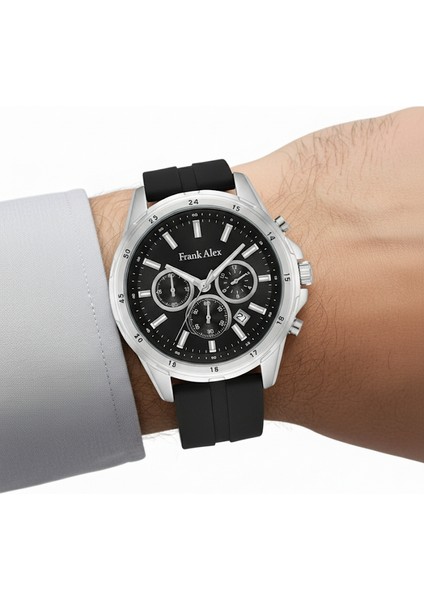 Erkek Kol Saati Gümüş Renk, Takvimli Siyah Kadran - Şık Silikon Kordon, 2 Yıl Garantili modelleri