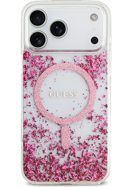iPhone 17 Pro Max Uyumlu Kılıf Guess Lisanslı M-Safe Özellikli Transparan Resin Bottom Kapak Pembe modelleri