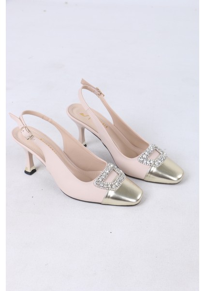 Taş Tokalı Slingback Ince Topuklu Abiye Kadın Ayakkabı modelleri
