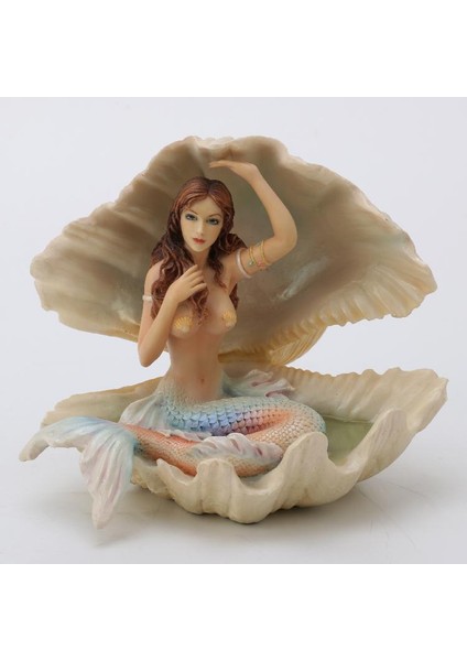 Karışık-Wise Biblolar - Istiridye Içinde Denizkızı Biblo 15X13X13 cm Dekoratif Obje Hediyelik