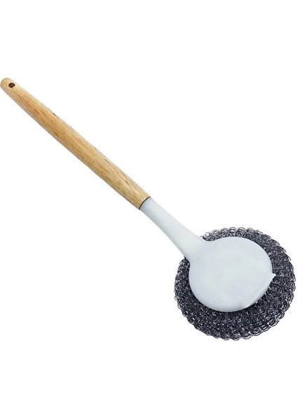 Bambu Saplı Paslanmaz Çelik Tel Fırça Tava ve Tencere Temizleyici