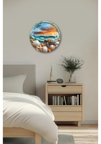 3D Görünümlü Temperli Cam Tablo – Deniz Kaplumbağası Duvar Süsü Uv Baskı 33X33 CM-CDS050 fırsatları