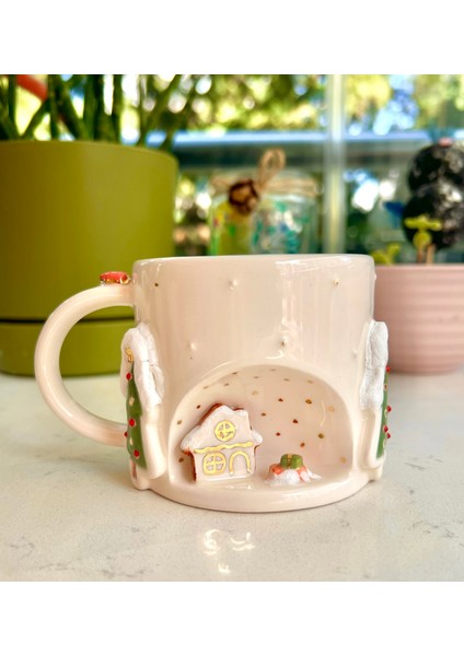 El Yapımı Seramik Gerçek 24K Altın Dekorlu Yılbaşı Ev Kupa modelleri