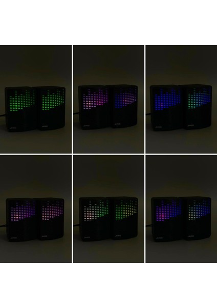 S-576 3.5mm Trs - USB Güç - Renkli Rgb Işıklı Gaming 1+1 Hoparlör Speaker fırsatları