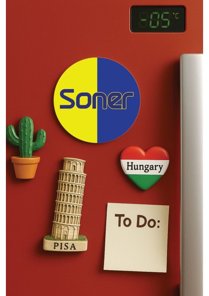 Kişiye Özel Isim Yazılı Dekoratif Buzdolabı Ofis Ev Magneti Magnet Büyük Jumbo Boy DIZAYN13