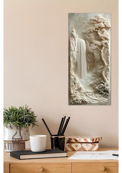 Şelale ve Doğa Manzaralı Temperli Cam Dik Tablo – 30X60 cm Uv Baskı - DCT055 fiyatları