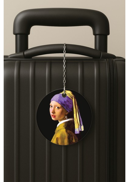 Inciküpeli Desenli Uv Baskılı Pleksi Bavul Etiketi Seyahat Tatil Valiz Etiketi