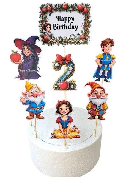 Pamuk Prenses Doğum Günü Konsepti ve Pasta Süsü - 2 Yaş Pamuk Prenses Pasta Süsü ve Doğum Günü