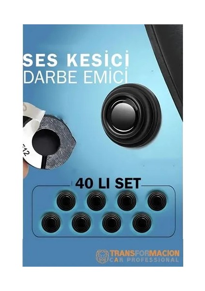 Ses Emici Kauçuk Conta Kapı Bagaj Kaput Titreşim Kesici 40 Lı Set