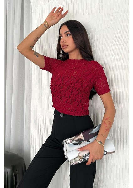 Kadın Dantel Kısa Kollu Bluz – Bold Grace fiyatları