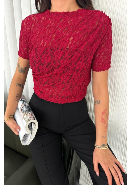 Kadın Dantel Kısa Kollu Bluz – Bold Grace fırsatları