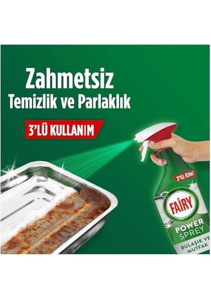 Fairy Power Sprey, 3'ü 1 Arada, Bulaşıklarınız ve Mutfağınız Için Zahmetsiz Temizlik ve Parlaklık, Limon Kokulu, 800ML fiyatları