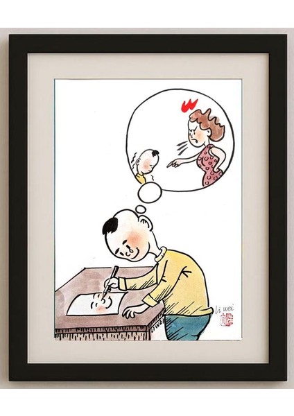 Lie Wei 29X21CM Orijinal Karikatür Tablo